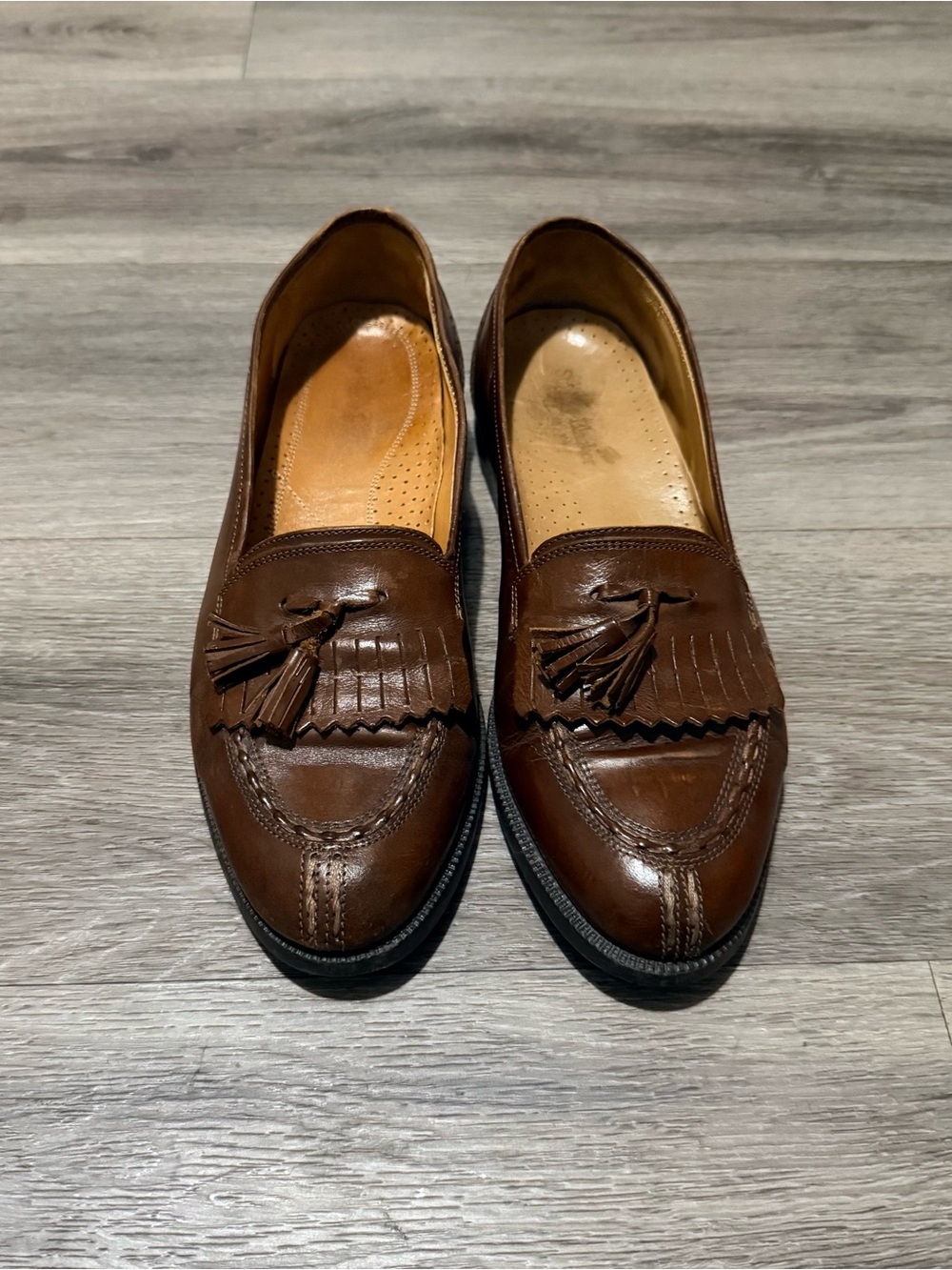 Men's Brown Leather Tassel Kiltie Loafers
